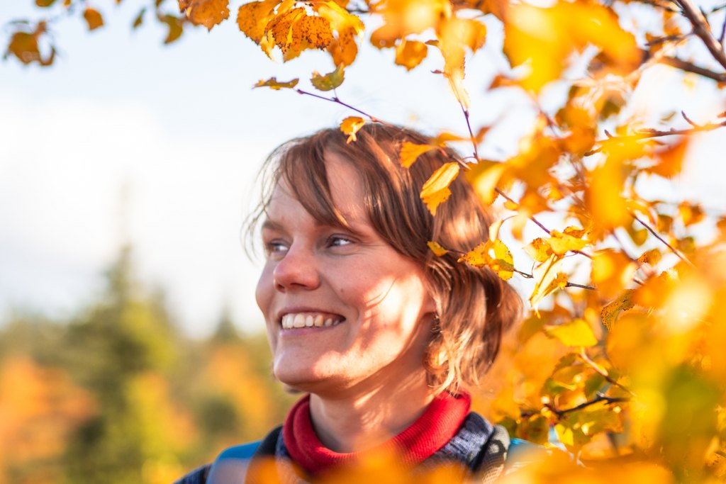 Guest enjoying autumn aurora holiday from Harriniva Hotels & Safaris in Lapland finland